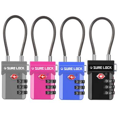 Sure Lock System Indicator SURE LOCK TSA Compatible Travel Luggage Locks, Inspection Indicator ...