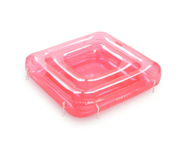Clear Inflatable Cooler FUNBOY Clear Pink Chaise Connection Inflatable Drink Cooler, Connects ...