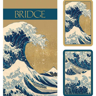Caspari Bridge-Set – Inkl. 2 Spielkarten, 4 Score Pads, 4 Bleistifte – Design „Unter Palmen“