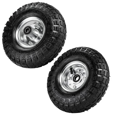 10 Inch Tires and Wheels,2 Pack of 4.10/3.50-4 Pneumatic Rubber Wheel ...