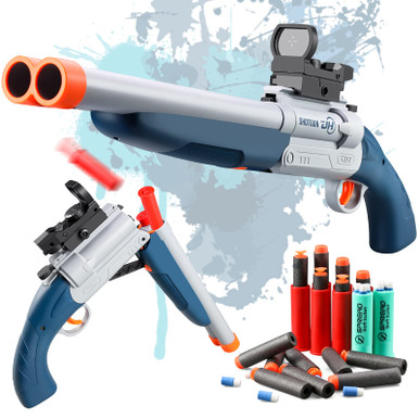 Double Barrel Toy Foam Blaster Soft Bullet Toy Shotgun with Shell ...