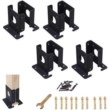 4x4 Post Base (Inner Size 3.5x3.5), 4Pcs Adjustable Heavy Duty Wood ...