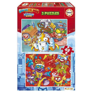 Educa Superthings Puzzle-Set – 2x 100 Teile, Für Kinder Ab 6 Jahren, Motive Aus Superthings