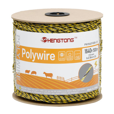 HENGTONG Electric Fence Poly Wire 1640ft 500m, 6 x 0.18mm Stainless ...