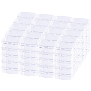 Thintinick 100 Pack Rectangular Mini Clear Plastic Storage Containers ...