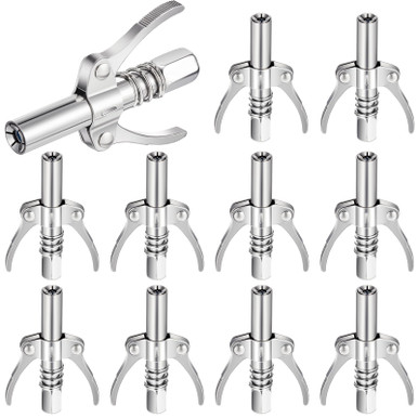 Landhoow 10 Pieces Grease Gun Coupler Double Handle Lock Release Grease