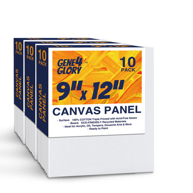 GENE4GLORY Artist Canvas Panel 9 x 12 inch, 30 Pack, Painting Canvas ...