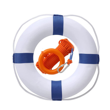 Life Preserver Ring With Water Floating Lifesaving Rope Set, Swim Foam Buoy Swimming Pool Safety Throwing Rescue Lifeguard Wall Decoration 20 Inch
