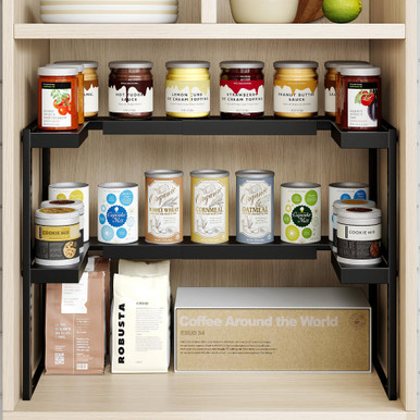 Orimade 2 Tier Spice Rack for Kitchen Cabinet, Expandable Metal ...