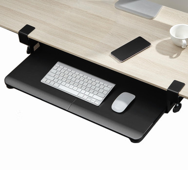 VONDETYR Clamp-on Rotating Computer Keyboard and Mouse Tray, Slide Out ...