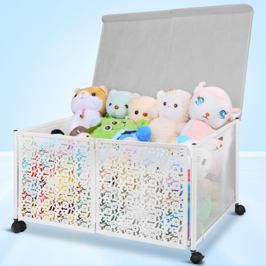 HoneySky Large Toy Box Chest 70L, Metal Toy Box Storage, Kids Toy ...
