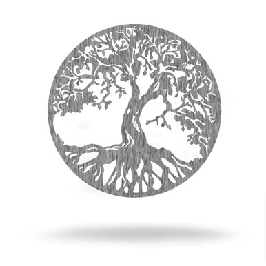 Steel Roots Decor Powder Coated Polished Metal Tree Of Life Wall Art ...