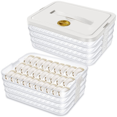 2 Pcs 4 Layer Dumpling Storage Box for Freezer Food Container ...