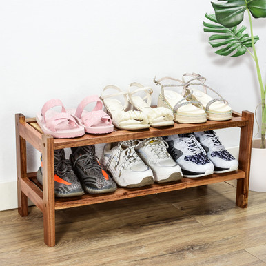 Stackable Compact Shoe Rack Bambu Masster Shoe Rack,100% Natural Acaia Wood Shoe Rack,Entryway Shoe ...