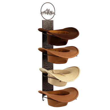 Izzy & Olives Rustic Metal Cowboy Hat Rack for 4 Hats | Western Hat ...