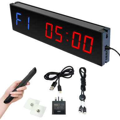 FCXJTU LED Gym Clock Interval Timer, 1.5in Metal Count Down/Up Training ...