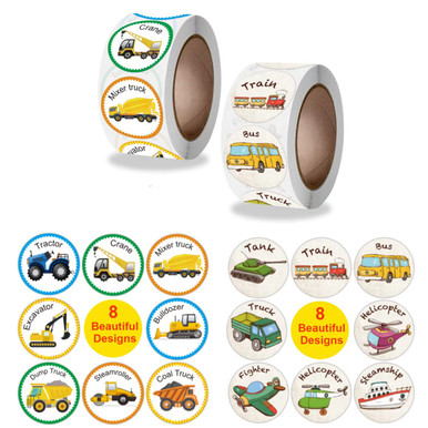 1000 Pcs Construction Stickers for Kids 2 Rolls 1 Inch Motivational ...