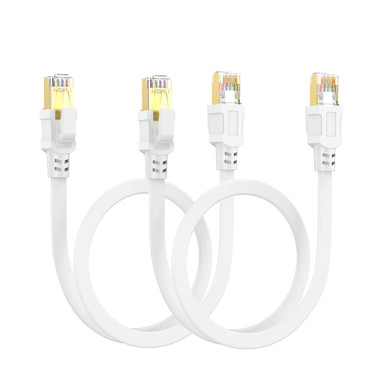 Cat 8 Ethernet Cable 1.5ft (2 Pack), Outdoor&Indoor, High Speed 26AWG Internet Cable 40Gbps...