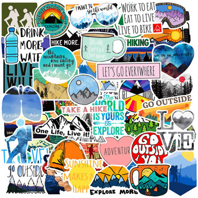 Adventure Outdoor Hiking Waterproof Stickers - Vinyl Camping Stickers ...