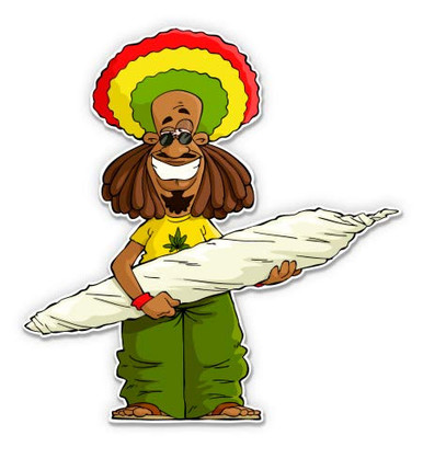 GT Graphics Rasta Man with a Joint - 5