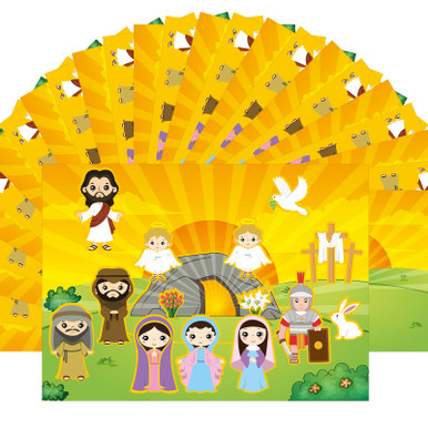 12 Sets Make an Easter He Lives Sticker Scenes Resurrection Stickers ...
