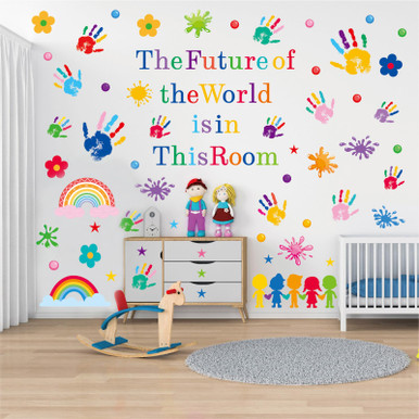 7Pcs Colorful Inspirational Quotes Wall Decals Watercolor Paint ...