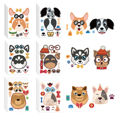 48 Sheets Dogs Stickers Make Your Own Stickers Cute Make a Face Dogs ...