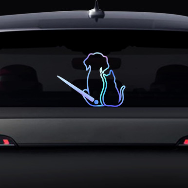 Cute Dog and Cat Rear Wiper Sticker, Nouiroy Funny Puppy Kitty Friends ...