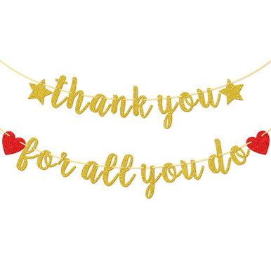 Thank You For All You Do Banner, Pre-strung Teacher, Staff, Nurse ...