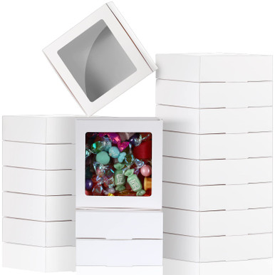 Zonon 30 Pieces Mini Kraft Paper Box with Window Soap Packaging Boxes ...