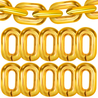 Foil Chain Balloons, Jumbo Chain Balloons For Party Decorations Giant Balloon Chain Balloons Gold Golden