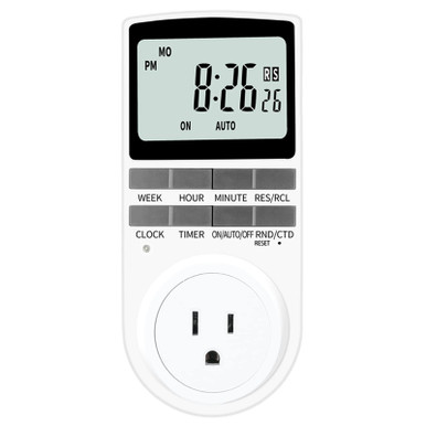 Techbee Indoor Digital Electrical Outlet Timer Plug with Countdown ...