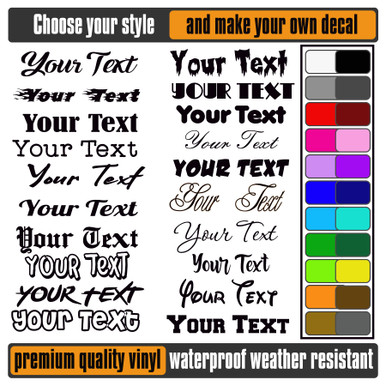 Personalized Your Own Text Car Sticker - Custom Vinyl Lettering Decal ...