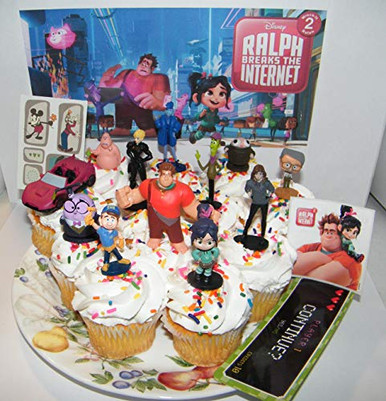 Ralph Breaks the Internet Deluxe Cake Toppers Cupcake Decorations Set ...