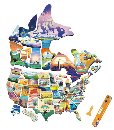 RV State Sticker Travel Map of the United States & Canada | ACIMONE Map ...