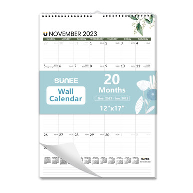 SUNEE 2025 Large Wall Calendar 22.75"X15.5" With Lines, 21 Month