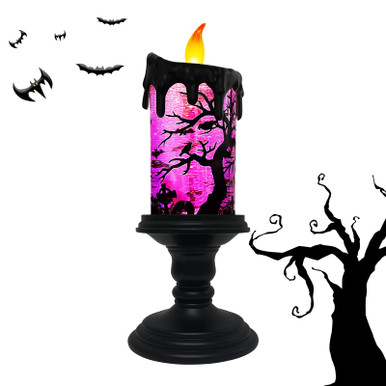 Halloween Snow Globe Candles Lamp,Flameless LED Lighted Lantern Battery ...