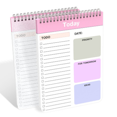 2 Pack To Do List Notepad daily planner notepad Spiral Binding daily ...