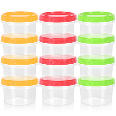GothaBach 12 Pack 8 oz Plastic Containers with Lids, Small Freezer ...