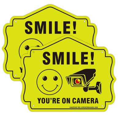 ANZEKE 2 Pack Smile You're on Camera, Video Surveillance Sign, 10"x7 ...
