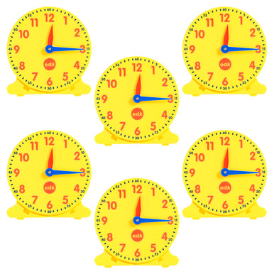 edxeducation Student Clocks - Set of 6 - Clock for Kids Learning to ...