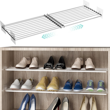jkxoo Expandable Closet Tension Shelves Organizers, Adjustable Wall ...