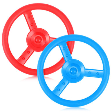 VGEBY1 Kids Swingset Steering Wheel - Blue Plastic Playground Attachment For Swing Sets