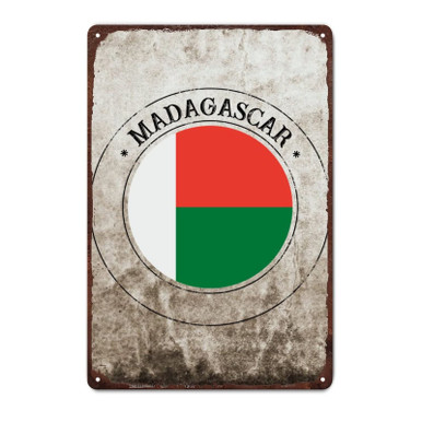 Retro Madagascar Sign, Patriotic Country Flag Metal Wall Art Decor ...