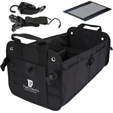 TRUNKCRATEPRO Calidad portable plegable Heavy Duty Multi compartimentos del tronco Organizador con fondo antideslizante cian, verde