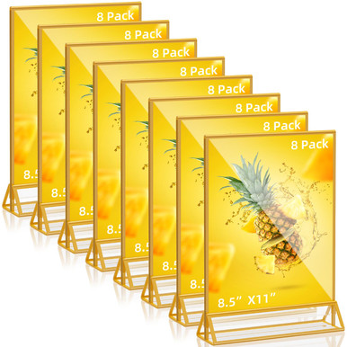 Aazon.co: YOAEAILY Acrylic Sign Holder 5X7 Gold Fraes Double-sided