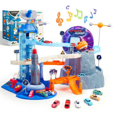 Rocket Car Ramp Race Track Car Ramp Toys Space Rocket Launch Orbit Race Track Playset ...