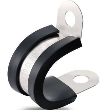 LOKMAN 20 Pack 1/2 Inch Stainless Steel Cable Clamp, Rubber Cushioned Insulated Clamp Metal Clamp Tube Holder For Tube Pipe Or Wire Cord Installation