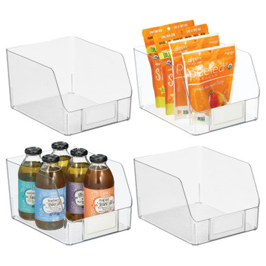 mDesign Plastic Kitchen Food Storage Organizer Bin Basket with Wide ...