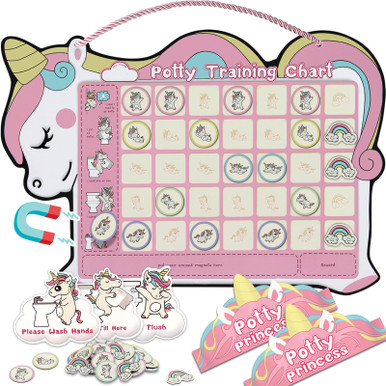 Potty Training Chart for Toddler Girls with 35 Reusable Magnetic ...